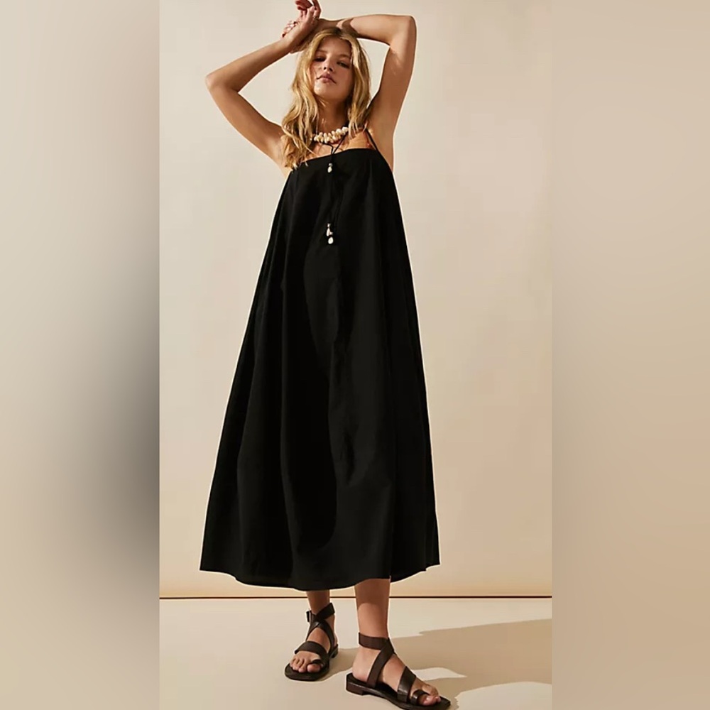 Free People Strutting Midi Dress- XS Black